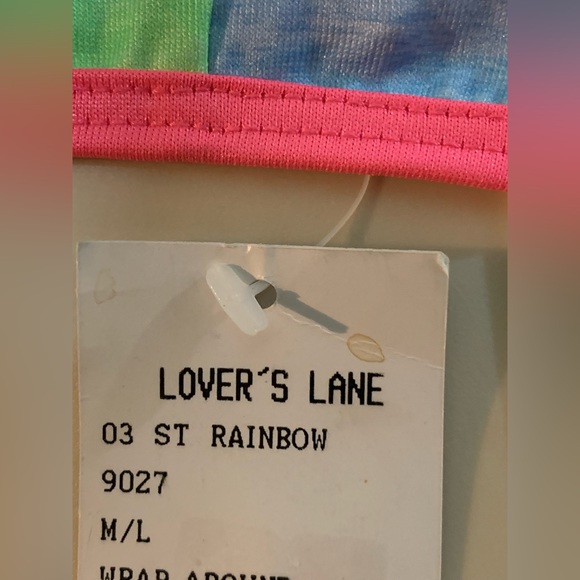 Retro 08 BNWT Lovers Lane Neon Rainbow Wrap Bikini Set - Picture 6 of 6